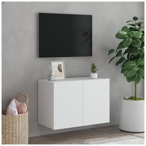 Mobile Tv A Parete Bianco 60x30x41 Cm - Foto 3