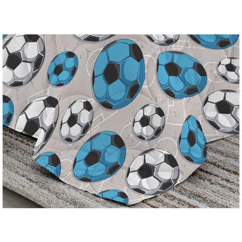 Trapunta Piumone Invernale Linea Pensieri Delicati Disegno Calcio Singolo Azzurro - Foto 5