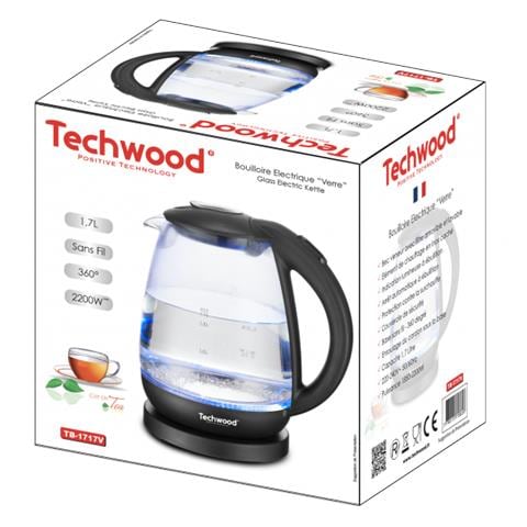 Bollitore Elettrico TB-1717V Capacita 1,7 L Potenza 2200 W Colore Nero / Trasparente - Foto 1