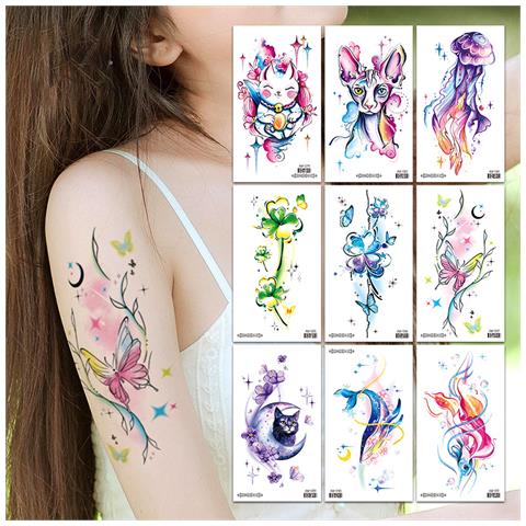 Confezione Da 12 Fogli Di Tatuaggi Temporanei - Foto 1