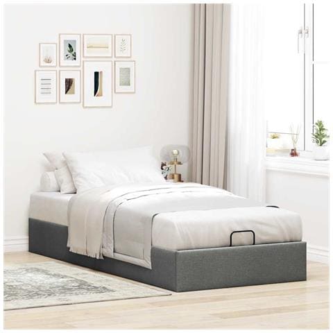 Struttura Letto Pouf Senza Materasso 180x200 Cm In Tessuto - Foto 3