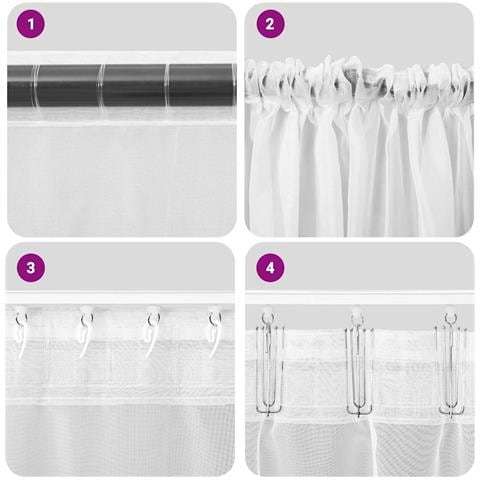 Tende In Voile Con Tasche Per Aste 2 Pz Rosa Chiaro - Foto 2