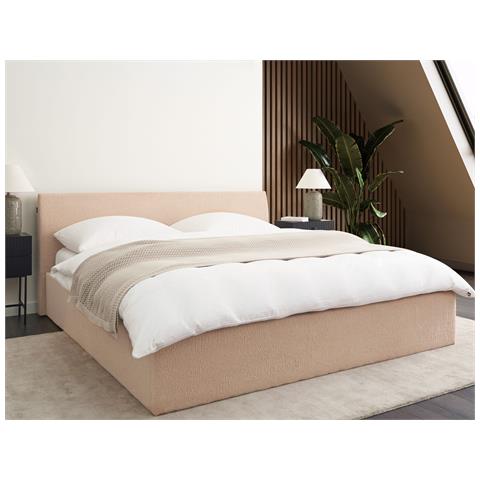 Letto Contenitore Bouclé Orbey 180 X 200 Cm Beige - Foto 1