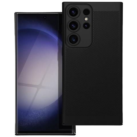 Custodia Back Cover Shell Rigida Antiscivolo Traforata Per Samsung Galaxy S23 Ultra Black - Foto 1