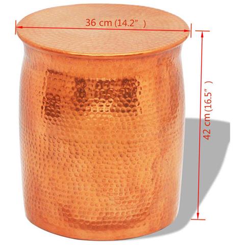 Sgabello /tavolino Laterale Alluminio Battuto Colore Ottone /rame - Foto 4