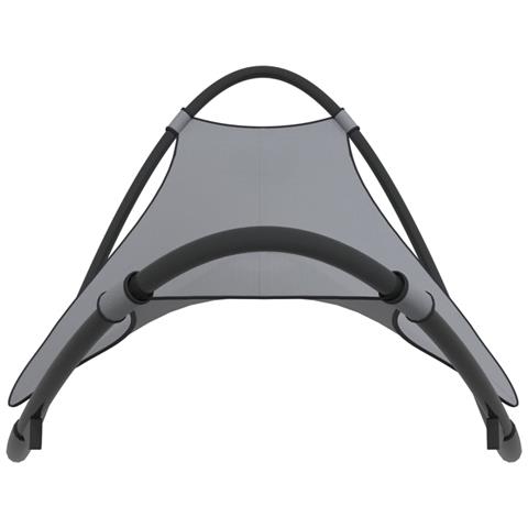 Lusso Casadino - Lettino A Dondolo Prendisole Ruote In Acciaio Textilene Grigio - Foto 2