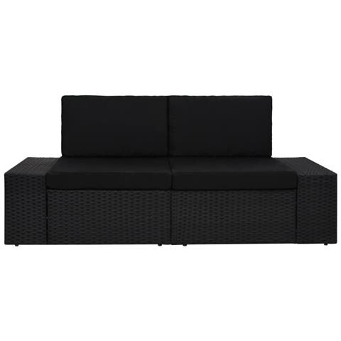 Lusso Casadino -  Divano Modulare A 2 Posti In Polyrattan Nero - Foto 1