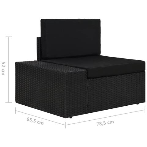 Lusso Casadino -  Divano Modulare A 2 Posti In Polyrattan Nero - Foto 8