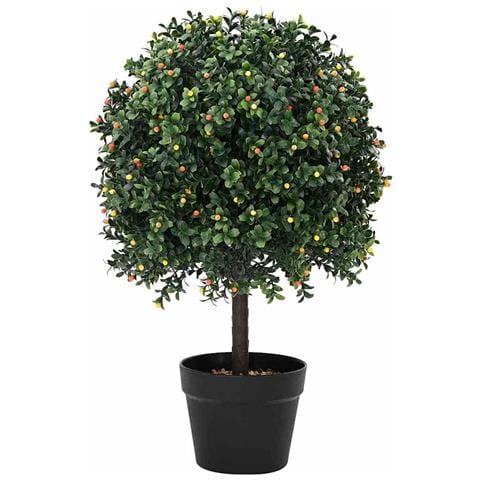 Albero Artificiale vitaXL con Frutti e Vaso 35x50 cm Verde - Foto 1