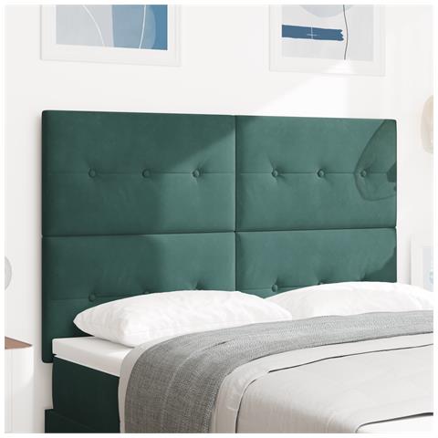 Testiera  Button Tufted Verde Scuro 160 cm Velluto - Foto 2