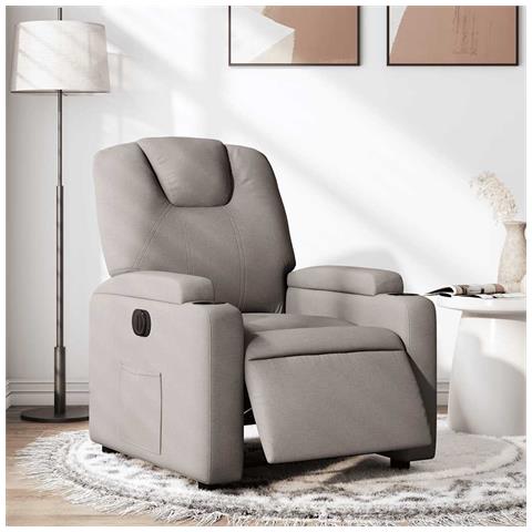 Poltrona Elettrica Reclinabile Tortora in Tessuto - Foto 2