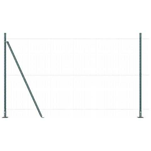 Pali per recinzione con basi 7 pezzi Ø32mm 83,5cm in acciaio zincato - Foto 1