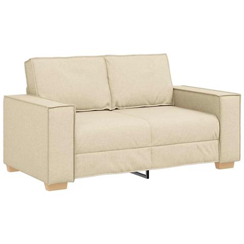 Divano a 2 posti Crema 120 cm Tessuto - Foto 1