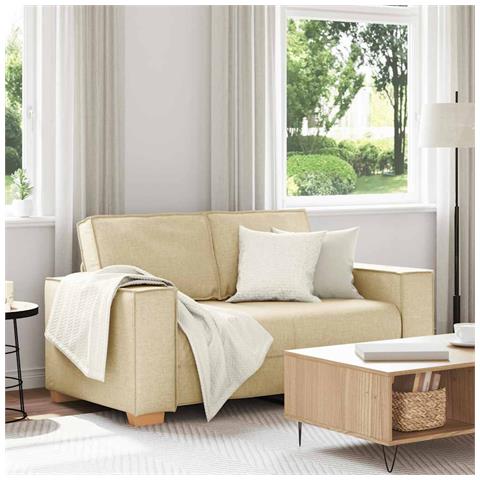 Divano a 2 posti Crema 120 cm Tessuto - Foto 2