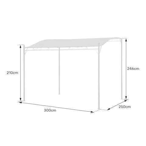 Pergola A Parete 3 × 2,5 M Nice Taupe - Foto 2