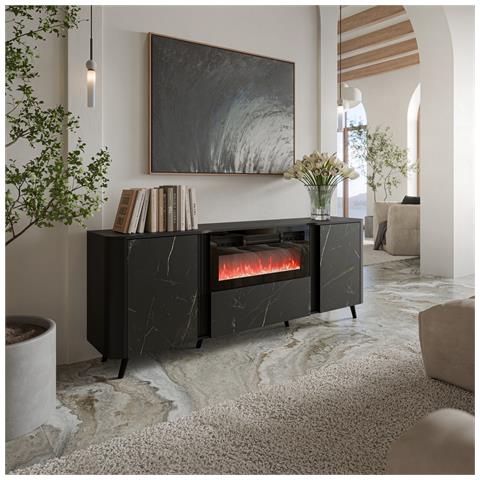 Volare cassettiera 200 x 39 x 75 cm nero /san sebastian + camino - Foto 2