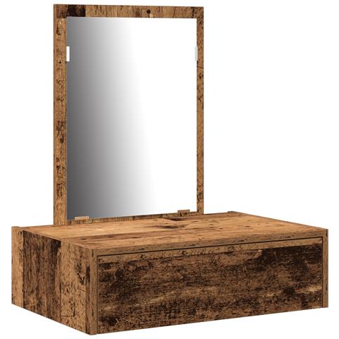 Tavolo da toeletta a muro in legno invecchiato 60x40x70 cm - Foto 1