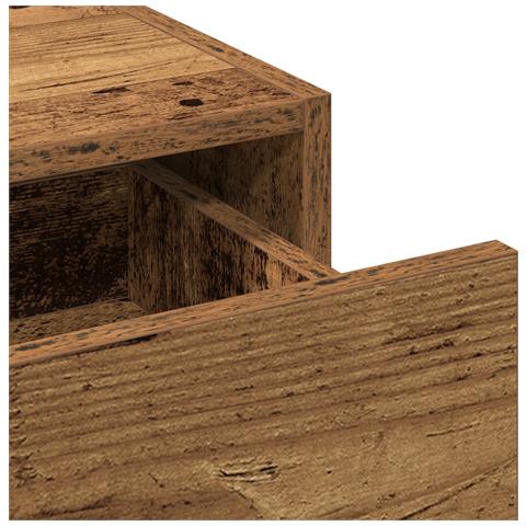 Tavolo da toeletta a muro in legno invecchiato 60x40x70 cm - Foto 9