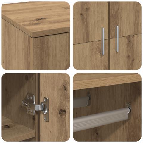 Highboard Rovere Artigianale 80x39x178 cm Legno Ingegnerizzato - Foto 9