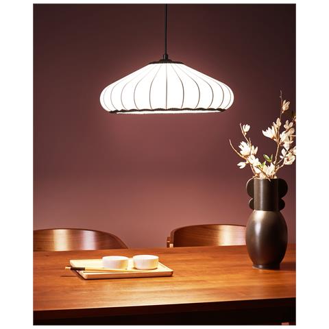 Lampadario Zulia Materiale Sintetico Bianco - Foto 1