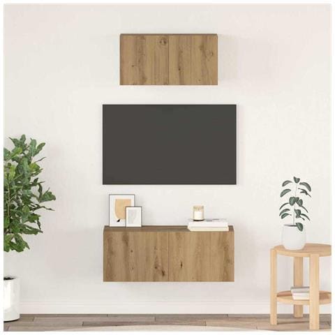 Set mobile TV 2 pcs rovere artigianale 80 x 30 x 30 cm - Foto 2