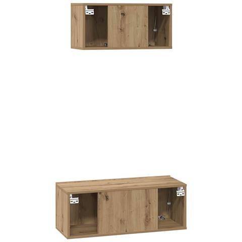 Set mobile TV 2 pcs rovere artigianale 80 x 30 x 30 cm - Foto 9