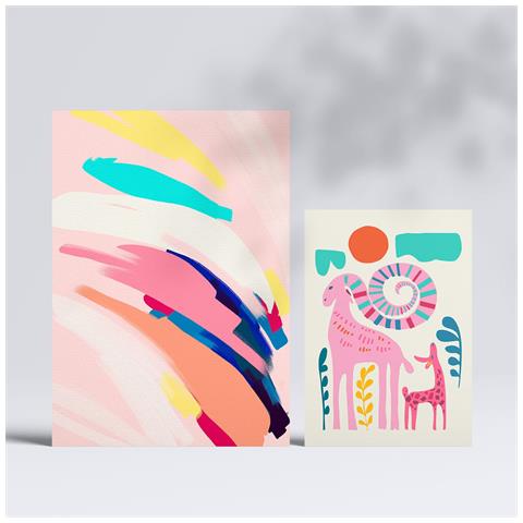 Set Di 6 Stampe Arte Delle Celebrità 1 In Animali Astratti Dipinti Decorativi Estetici Per Il Tuo Soggiorno, Camera Da Letto, Casa A3 & A4 Senza Cornice - Foto 2