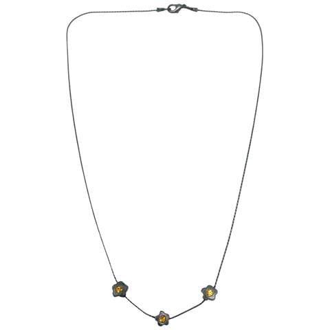 Collana 3 Mini Fiori Argento Canna Di Fucile Cristallo Sw - Foto 1