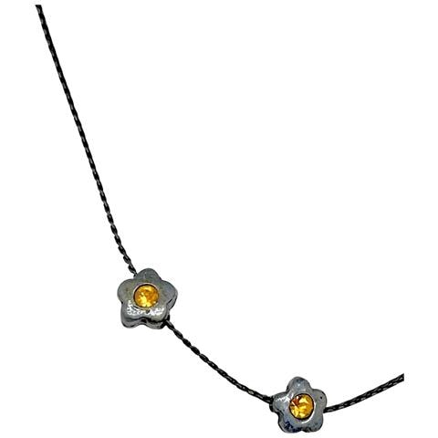Collana 3 Mini Fiori Argento Canna Di Fucile Cristallo Sw - Foto 4