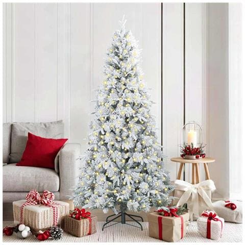 Albero di Natale Artificiale con Rami Pieghevoli Bianco 180 cm - Foto 2