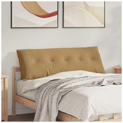 Cuscino per Schiena Marrone 140 x 50 cm Tessuto in Cords - Foto 2