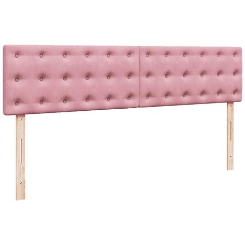 Struttura Letto Pouf con Materasso Rosa 200x200 cm Velluto - Foto 9