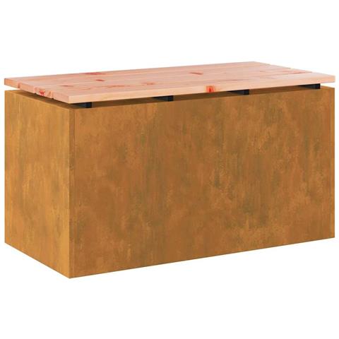 Panchina da giardino Ruggine 80 x 40 x 43 cm acciaio corten - Foto 1