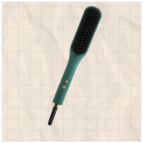 Spazzola Elettrica Lisciante Per Capelli 2-in-1 Con Temperatura Regolabile Darkgreen - Foto 4