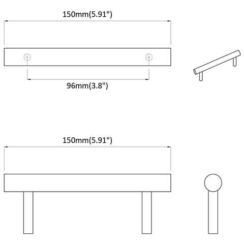 Maniglia per Armadio 2 pcs Oro 150 mm Acciaio inossidabile - Foto 7