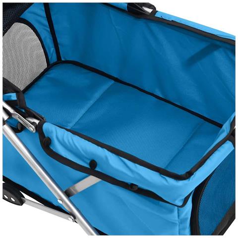 Passeggino per Cani Pieghevole Blu 76x50x100cm Tessuto Oxford - Foto 9