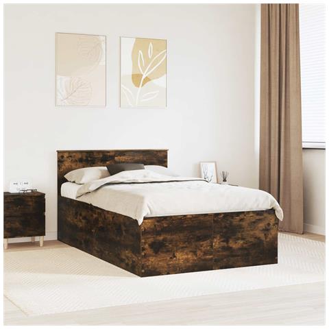 Struttura del letto Rovere fumé 120 x 190 cm Legno multistrato - Foto 2