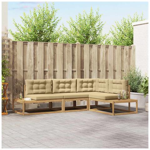 Set di divani da esterno Bianco 277,5 x 198,5 x 73 cm - Foto 2
