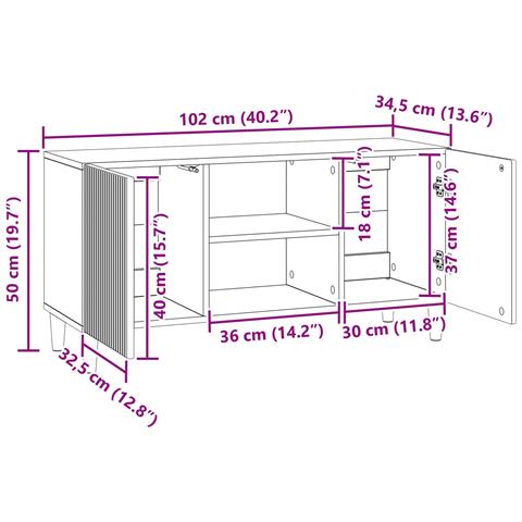 Mobile TV Grigio Sonoma 102 x 34,5 x 50 cm Legno ingegnerizzato - Foto 9