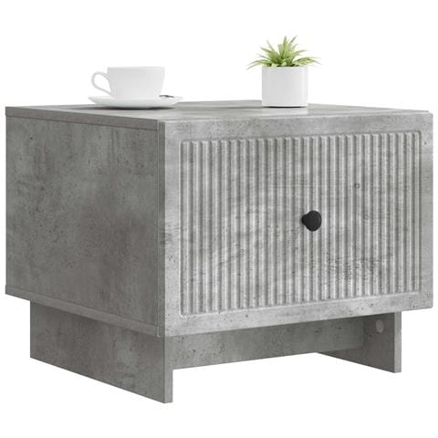 Tavolino da salotto con cassetto Grigio Cemento 49 x 50 x 40 cm - Foto 2