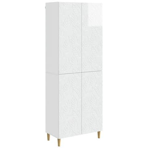 Set di armadi 2 pcs Bianco Lucido Legno ingegnerizzato - Foto 1