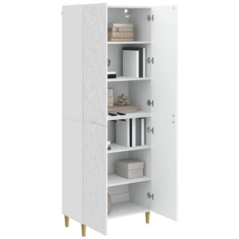 Set di armadi 2 pcs Bianco Lucido Legno ingegnerizzato - Foto 2