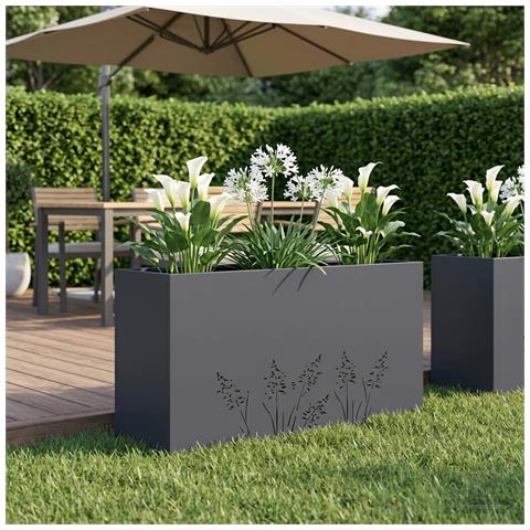 Vaso da giardino Antracite 100 x 20 x 49 cm - Foto 2
