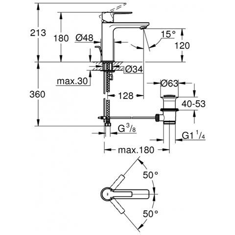 Miscelatore S Lavabo Monoforo Lineare New 32114001 Cromo - Foto 2