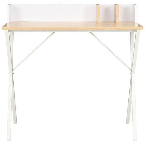 Scrivania Bianca e Naturale 80x50x84 cm - Foto 2