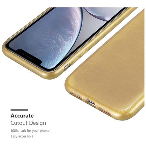 Cadorabo Custodia Compatibile Con Apple Iphone Xr In Oro - Coperchio Protettivo In Silicone Tpu Flessibile Con Design Spazzolato - Foto 8