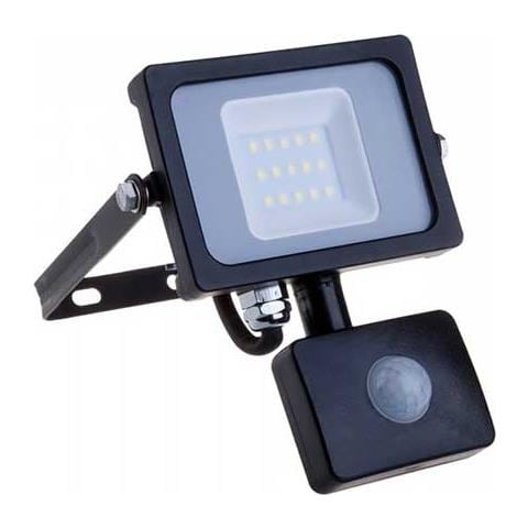 V-tac Pro Vt-10-s Faro Led 10w Ultra Slim Nero Con Sensore Pir Bianco Freddo 6400k Ip65 - Sku 438 - Foto 1