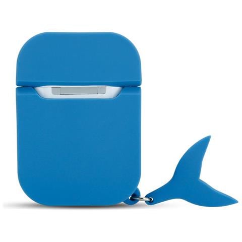 Custodia Compatibile Con Apple Airpod 1 & 2 - Design Blue Whale - Custodia Protettiva Per Cuffie In Silicone Indossabile 3d Case Portachiavi - Foto 8
