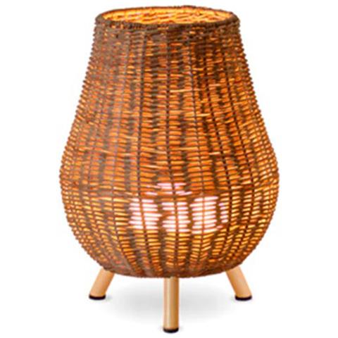Lampada Da Tavolo Da Esterni Led 9w Saona 30 Batteria Naturale 325xø225 Mm Fibre Naturali - Foto 1