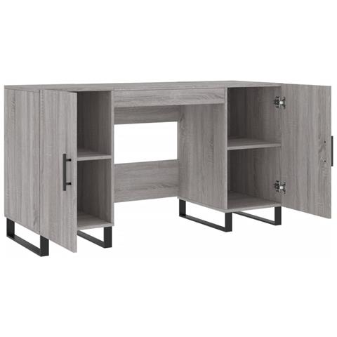 Scrivania Grigio Sonoma 140x50x75 Cm In Legno Multistrato - Foto 10